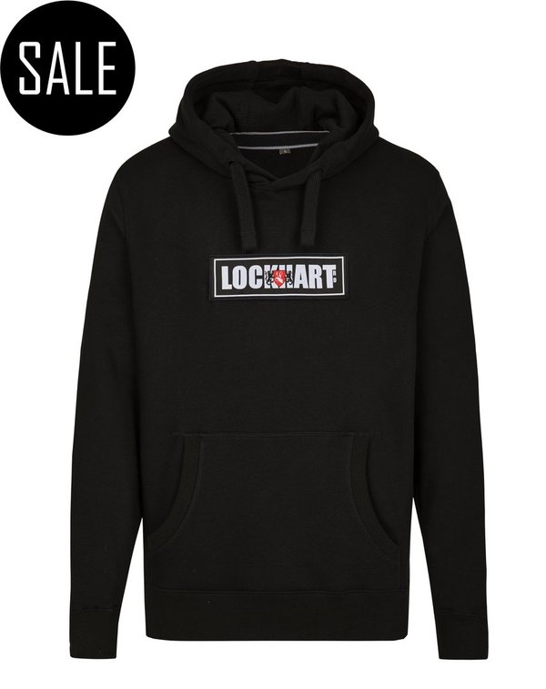 Patched Hoodie "Blocked" black with hook-and-loop patch