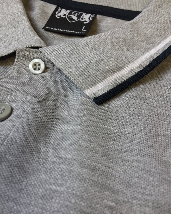 Tipped Polo-Shirt "Buckler" grey