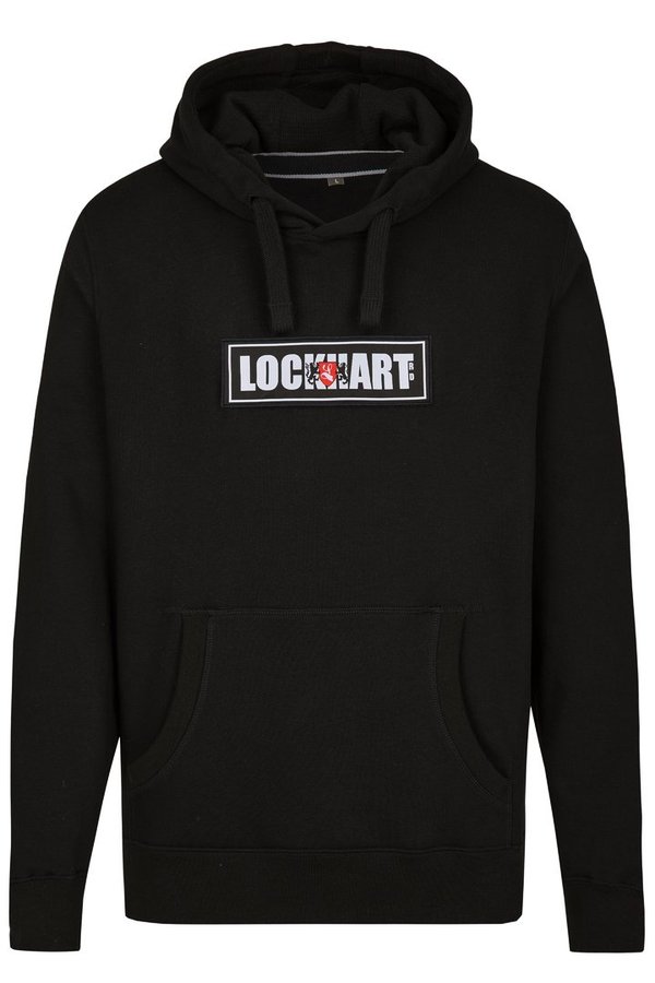 Patched Hoodie "Blocked" black with hook-and-loop patch