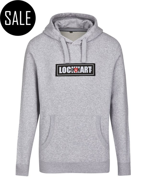 Patched Hoodie "Blocked" grau mit Klettpatch