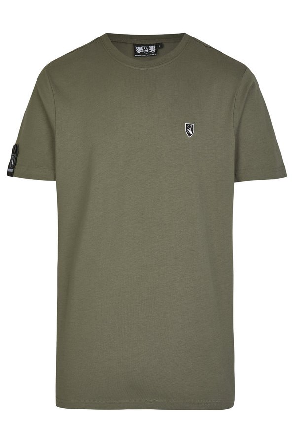 T-Shirt "Buckler" Button Patch olive