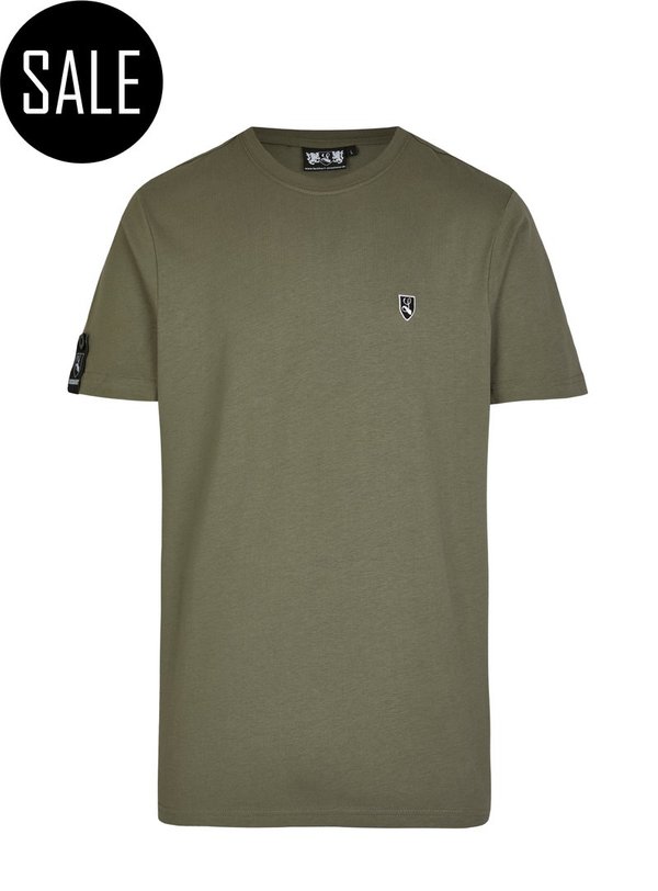 T-Shirt "Buckler" Button Patch olive