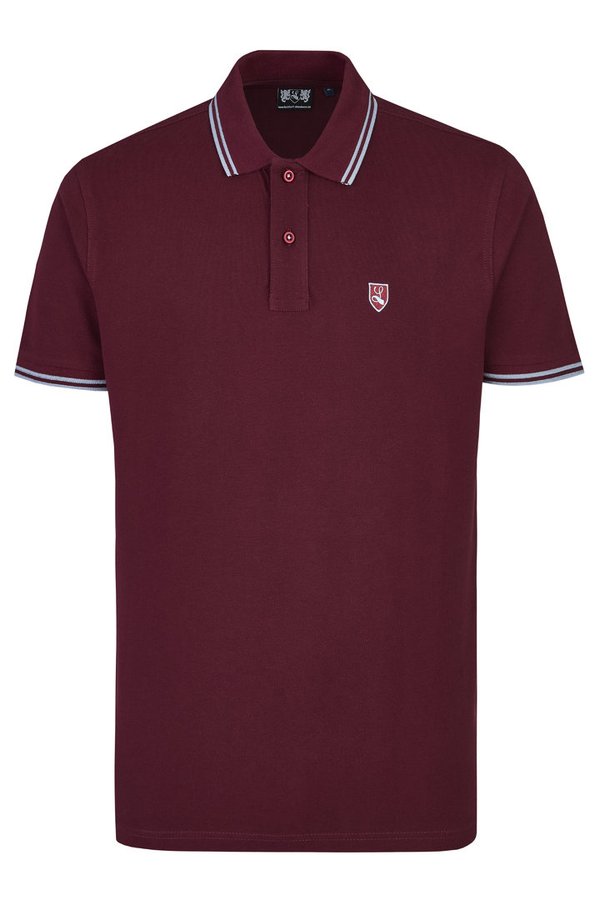 Tipped Polo-Shirt "Buckler" burgundy