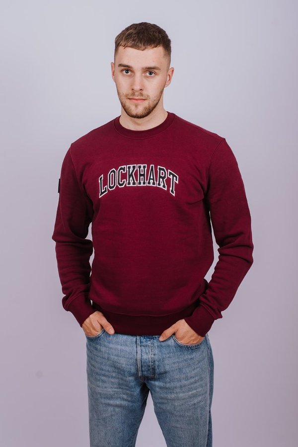 Sweatshirt "Bent" with embroidery burgundy