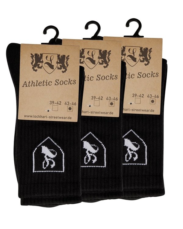 Athletic Socks schwarz 3er Pack